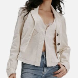 Free People Orly Cord Heritage Jacket in Tea XL